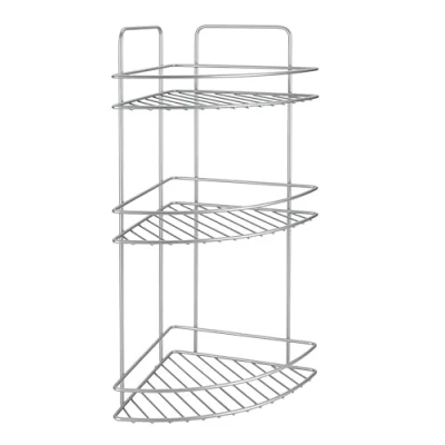 Imagen de Metaltex REFLEX Rinconera Baño 3 Niveles. Acabado POLYTHERM color Gris. Dimensiones: 53 x 23 cm, Gris