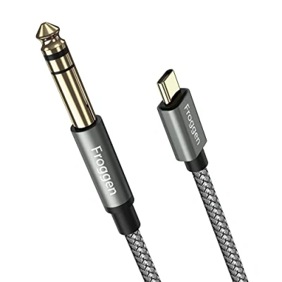 Imagen de Froggen USB C a 6,35 mm TRS Cable estéreo de 1/4 pulgada, adaptador audio tipo auxiliar para iPhone 15 serie, iPad, Google Pixel, Galaxy, Altavoces, Mezclador y más