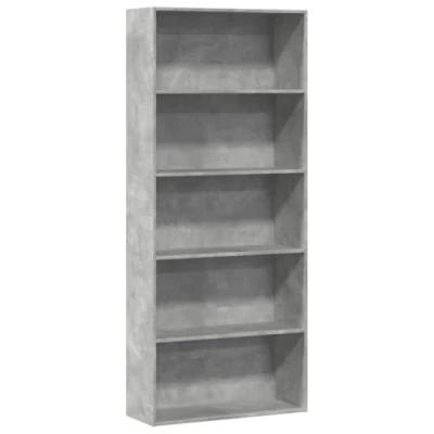 Imagen de vidaXL Estantería Madera ingeniería Gris hormigón 80x30x189cm, librería, Armario para Libros, de almacenaje, librerías, armarios Libros