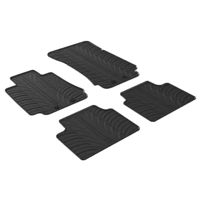 Imagen de Gledring 0567 Juego de alfombrillas suelo Caucho delante y detrás 4 negro 750mm 550mm