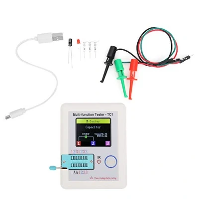 Imagen de Probador de transistores, LCR TC1 Pantalla TFT 3,5 pulgadas Condensadores Resistencias Diodos Transistores multifunción con función autocalibración