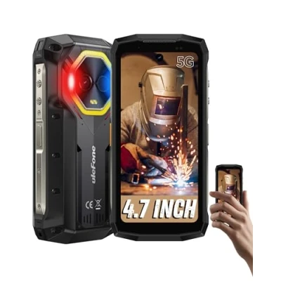 Imagen de Ulefone Armor Mini 20T Pro Movil Resistente 5G, 4.7&#039;&#039; HD+ Móvil Irrompible con Cámara Térmica, Android 14, 24GB RAM+256GB ROM, 50MP+32MP 6200mAh Teléfono 5G Dual SIM/IP68/Face ID/NFC/GPS