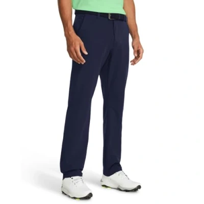 Imagen de Under Armour UA Tech Tapered Pant pantalón largo de golf para hombre, deporte elástico con forma cónica, color azul medianoche/azul medianoche