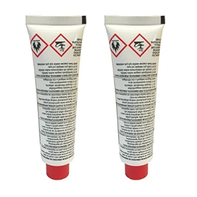 Imagen de (Paquete de 2) Tubo 40 g rojo. Endurecedor para rellenos carrocería 2K, masillas reparadoras fibra vidrio, resinas.