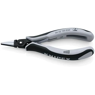 Imagen de Knipex Alicate de precisión montaje para electrónica ESD bruñido, con fundas multicomponentes 130 mm 34 42