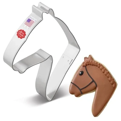 Imagen de Ann Clark Cookie Cutters Cortador de galletas cabeza caballo 12 cm Acero fabricado en EE. UU.