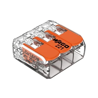 Imagen de WAGO 221 413 Conectores de empalme compactos 3 conductores, 50 unidades