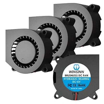 Imagen de WINSINN Ventilador soplador de 40 mm 5 V 4020 x 20 mm, turbina turbo sin escobillas para impresora 3D, extrusora Hotend, alta velocidad (paquete 4 unidades)
