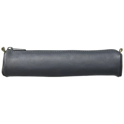 Imagen de Clairefontaine Age Bag 77034 C Estuche pequeña redonda longitud 18,5 x 4 cm de diámetro en auténtica piel cordero gris