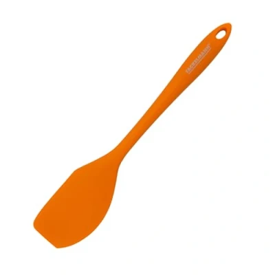 Imagen de Fackelmann Espátula de Silicona, Antiadherente y Anti Rayaduras, Óptima para Sartenes Ollas con Revestimiento, Resistente hasta 230ºC, Apta Lavavajillas, Color Naranja, 28x5 cm, 1 ud.