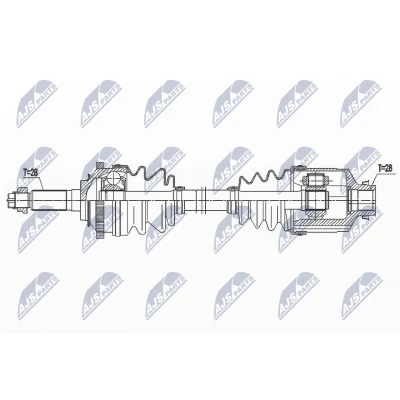 Imagen de NTY NPW KA 370 Árbol de Transmisión Eje delantero, derecha 550 automática