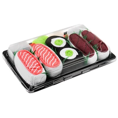 Imagen de Rainbow Socks Mujer Hombre Calcetines Sushi Salmón Atún Maki de Pepino 3 Pares Tamaño 41 46