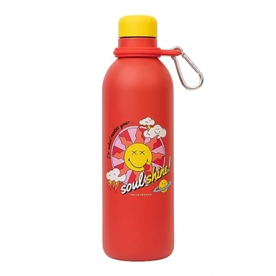 Imagen de Grupo Erik Botella agua acero inoxidable Smiley niños colegio 500ml termica Frio/Calor de aislamiento doble pared niña