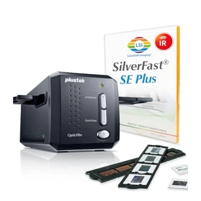 Imagen de Plustek OpticFilm 8200i SE Escáner de películas y Diapositivas 35 mm. 7200 dpi / 48 bit Salida. Eliminación Polvo/arañazos por Infrarrojos integrada. Paquete Silverfast Plus 8, Wins/Mac