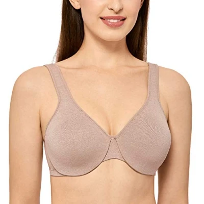 Imagen de DELIMIRA Mujer Sujetador Copa Completa Reductor con Aros Minimizador Talla Grande Cameo Heather 90G