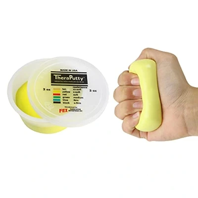 Imagen de CanDo TheraPutty anti bacteriano Pasta modelar 85 g Amarilla (más ligera)