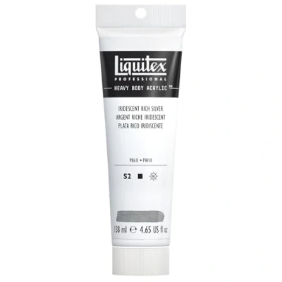 Imagen de Liquitex Heavy Body Acrylic Tubo De Pintura Acrílica, Plata Rica Iridiscente, 138 ML
