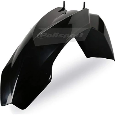 Imagen de POLISPORT 8561200001 Guardabarros delantero réplica OEM fabricado en plástico brillante duradero y resistente compatible con motocicletas KTM color negro