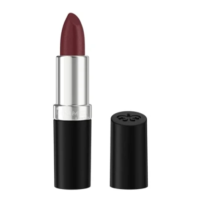 Imagen de Rimmel Almohada de acabado duradero con lápiz labial 380, satinado cremoso, larga duración 8 horas, fórmula cómoda, pigmento rico