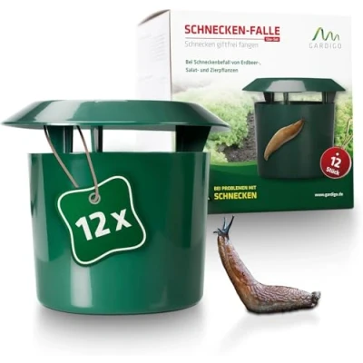 Imagen de Gardigo® 12 Unidades I Trampa Caracoles y Babosas Fácil Reutilizable Atrapa Deshazte de las Plagas tu Jardín, Huerto, etc. para Anti