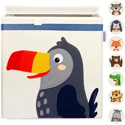 Imagen de GLÜCKSWOLKE Caja Almacenaje Infantiles 15 Motivos I Baules de Juguetes Cubos Organizador (33x33x33) Cuarto Niños Contenedor Habitacion Niñas Cesto Dormitorio Bebe (Tucan)