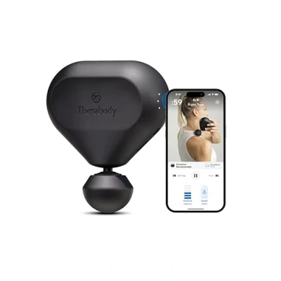 Imagen de Theragun Mini 2.0 Pistola de masaje eléctrica portátil Tratamiento compacto profundo los tejidos musculares para cualquier deportista en movimiento Masajeador percusión Negro
