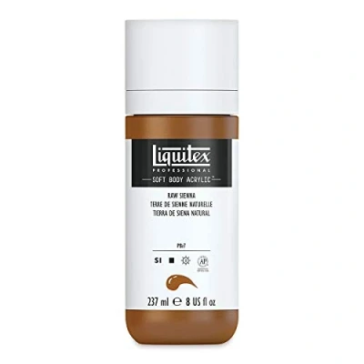 Imagen de Liquitex Pintura acrílica profesional 1923330, cuerpo suave, consistencia cremosa, alta pigmentación, resistente a la luz y al envejecimiento, botella de 237 ml, Siena Natur