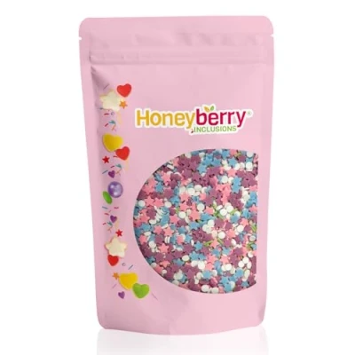 Imagen de HONEYBERRY INCLUSIONS gránulos de fiesta sirena, 200 g, mezcla comestibles alta calidad para hornear, decoraciones cupcakes y pasteles, helados, postres glaseados