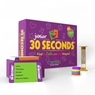 Imagen de DENKRIESEN 30 segundos® Junior ¡Solo el tiempo puede detenerte! A partir de 7 años 3+ jugadores Juegos fiesta para toda la familia familiares Juego mesa 16 y más