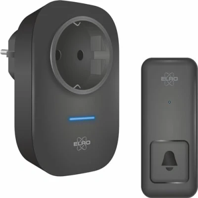 Imagen de ELRO Timbre cinético inalámbrico DB4000 con receptor enchufable toma de corriente Pilas