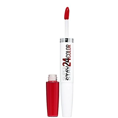 Imagen de MAYBELLINE Pintalabios Larga Duración Superstay 24H, Tono 553 Steady Red, 1 Unidad (Paquete de 1)