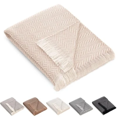 Imagen de HIPERMANTA Colcha Multiusos Sofa. Plaid Manta Foulard. Cubresofa. Comoda Practica Suave Calida. Modelo Zig Zag 230x260 cm Color Vison