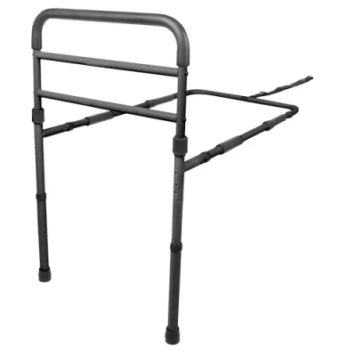 Imagen de Pepe Barandilla Cama Adulto con Patas (Altura Somier de 26 a 41 cm), Barrera Adultos Ajustable, Barra Seguridad, Asidero para Ancianos, Baranda Mayores Acolchada Negra