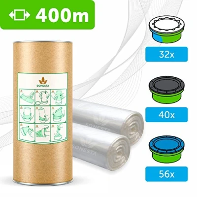Imagen de 400 M ECO Recarga compatible Tommee Tippee Angel para pañales equivalente 40 cajitas Tomee Tipee Simplee Twist &amp; Click TEC 48 Producido en Europa + rollo de cartón rellenar fácil