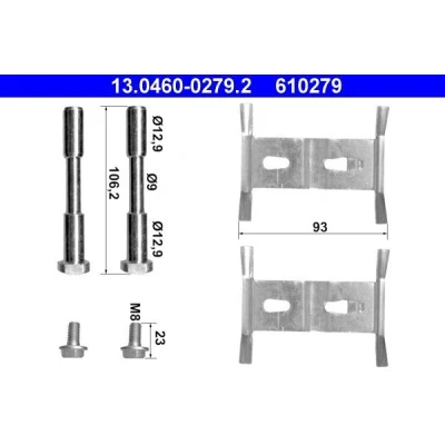 Imagen de ATE 13.0460 0279.2 Kit de accesorios, pastillas frenos Discos PORSCHE: Cayenne, VOLKSWAGEN: Touareg I