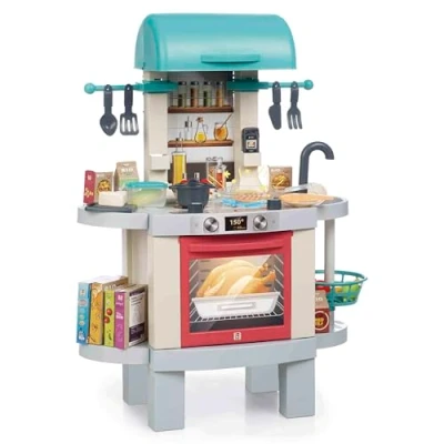 Imagen de Chicos Cocina Juguete 2en1 Kitchen. Sistema fotocromático de Efecto Real cocción, Luces y Sonido. Módulo transformable en Barbacoa fácil Montaje. Ideal para niños 3 4 5 años (85104)