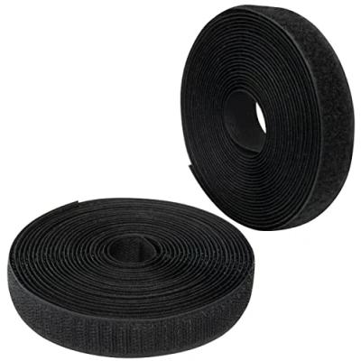 Imagen de AERZETIX C65888 Cinta/rollo de scratch 20mm 5 metros auto agarre organizador/sujetacables tira enganche bolsa prenda correa color: negro en poliamida y poliéster
