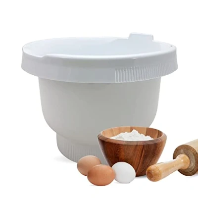 Imagen de Lichtblau bol para mezclar plástico MUZ4KR3 blanco apto lavavajillas I Accesorio robots de cocina Bosch modelos MUM4 00650541 Repuesto mezcladora Cantidad masa máx. 2,7kg