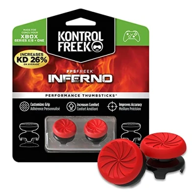 Imagen de KontrolFreek FPS Freek Inferno para Xbox One y Series X/S Performance Thumbsticks 2 Alturas elevadas, cóncavo Rojo.