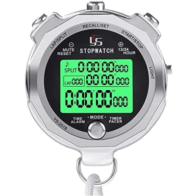 Imagen de Cronómetro Temporizador Reloj Cronometro Digital Entrenamiento Deportes Natación Pista y Campo Correr Fitness Caja de Metal