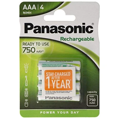 Imagen de Pilas AAA Wentronic, 750mAh, NiMH 4 BL EVOLTA, Panasonic, Níquel metal hidruro, 1.2V batería recargable