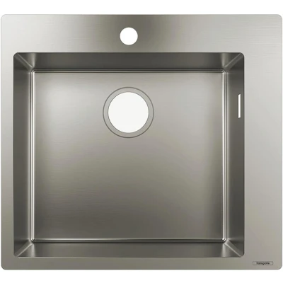 Imagen de Hansgrohe 43301800 Fregadero de encastre, armarios 60 cm, Color Acero, Plata, Ancho: 45 cm