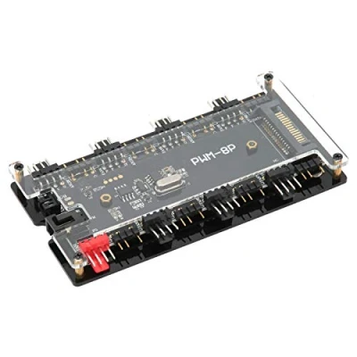 Imagen de Annadue Caja del Controlador Ventilador, Case Fan Hub PWM + ARGB 2 en 1, Control Remoto Inalámbrico para Ventilador de Refrigeración Computadora