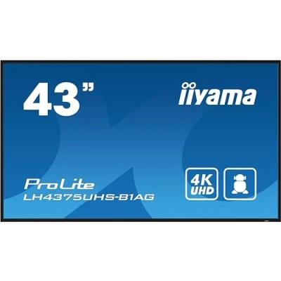 Imagen de iiyama Prolite LH4375UHS B1AG Pantalla Digital IPS LED 4K UHD HDMI DP in/out USB2.0 RS 232c RJ45 Reproductor Multimedia Android OS WiFi SDM S Micro SD 24/7 Negro 108cm 42,5&quot;