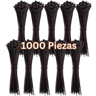 Imagen de Gocableties Bridas plastico negras para cables 1,000 Piezas 300 mm x 3,6 Resistentes a los rayos
