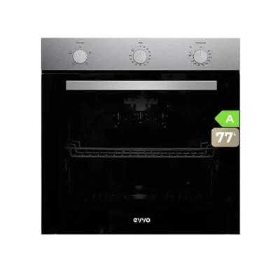 Imagen de EVVO Horno Eléctrico Empotrable, Eficiencia A 2800W, 77 Litros, Función Grill, 4 Programas, Temporizador, Mando Selector, Puerta Triple Acristalamiento Modelo: H10 (Color Inox)