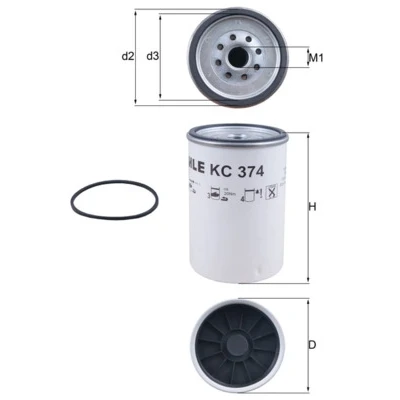 Imagen de MAHLE ORIGINAL KC 374D Filtro Combustible enroscable IVECO: Stralis, Trakker, VOLVO: FE