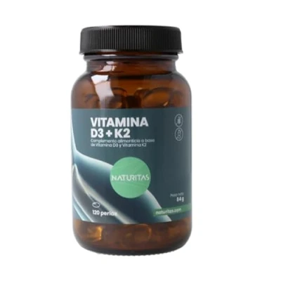 Imagen de Vitamina D3 y K2 120 perlas Naturitas Essentials Complemento alimenticio Sin gluten Lactosa