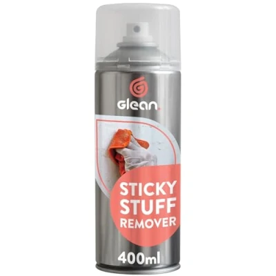 Imagen de GLEAN Spray de gel removedor cosas pegajosas, SIN GOTEO, Elimina cinta adhesiva, etiquetas, goma mascar, alquitrán, grasa Multisuperficie: madera, vidrio, metal, azulejos 400ml (Paquete 1)