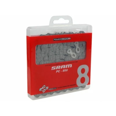 Imagen de SRAM 47.2708.114.005 Cadena, PC850, 114 eslabones, Plata, 8v, Unisex, Multicolor, M
